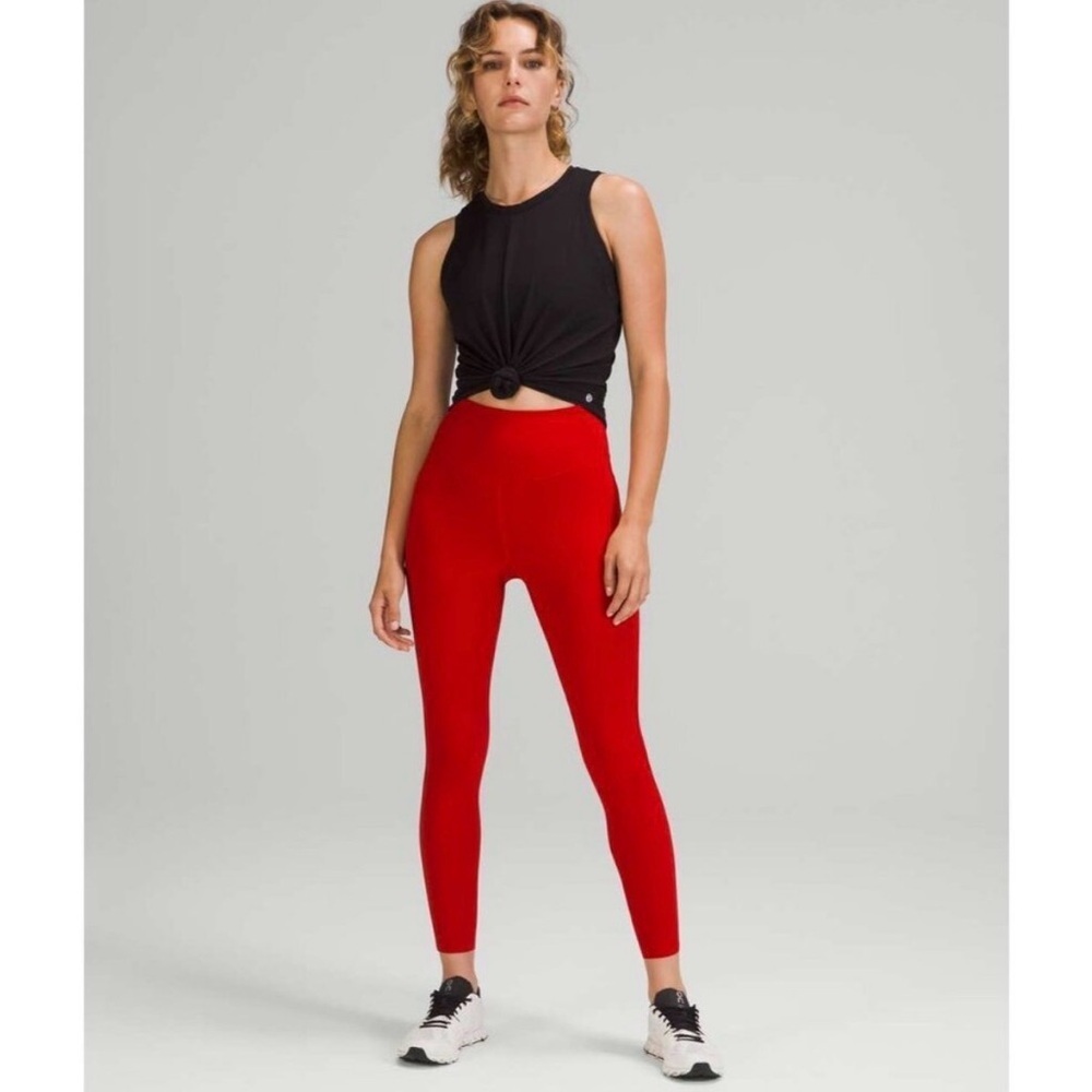 Lululemon Base Pace High Rise Tight 28" Dark Red 6 Athletic Leggings Walking